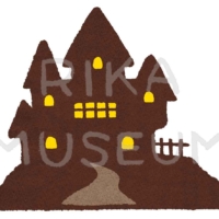 Haunted mansion silhouette ハロウィンのお屋敷のシルエットのイラスト