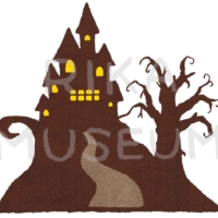Haunted mansion silhouette ハロウィンのお屋敷のシルエットのイラスト
