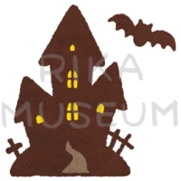 Haunted mansion silhouette ハロウィンのお屋敷のシルエットのイラスト