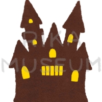 Haunted mansion silhouette ハロウィンのお屋敷のシルエットのイラスト