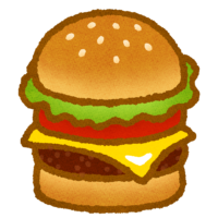 美味しそうなハンバーガーのイラスト