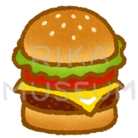 美味しそうなハンバーガーのイラスト