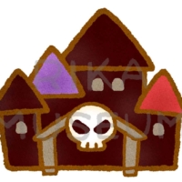 遊園地のお化け屋敷のイラスト