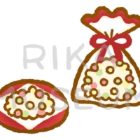 カラフルなひなあられのイラスト