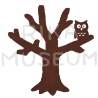 ミミズクのシルエットのイラスト