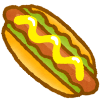 美味しそうなホットドッグのイラスト