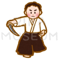 Japanese martial art of drawing a sword quickly 居合道のイラスト
