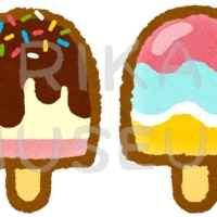 ポップな色の可愛いアイスキャンディのイラスト