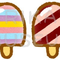 パステルカラーのアイスキャンディのイラスト