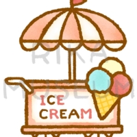 アイスクリームのカートのイラスト