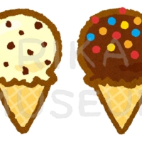 クッキークリームのアイスのイラスト