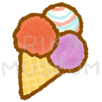 カラフルなアイスクリームのイラスト