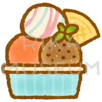 可愛くて美味しそうなカップアイスのイラスト