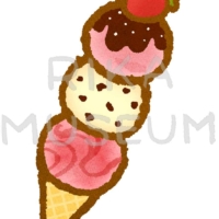 美味しそうな苺のアイスクリームのイラスト