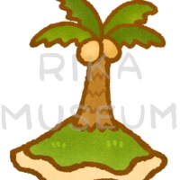 島とヤシの木のイラスト