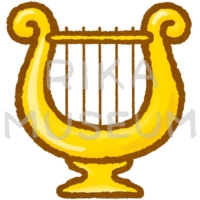 ジャックと豆の木に出てくる金の竪琴のイラスト