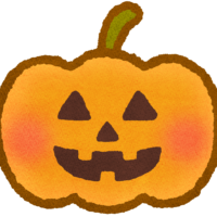 ハロウィーンのおばけかぼちゃのイラスト