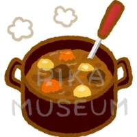 お鍋に入ったカレーのイラスト