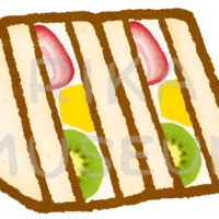 苺とキウイのフルーツサンドのイラスト