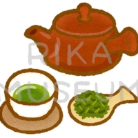急須とお茶のイラスト
