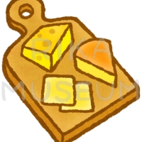 Assorted cheese 美味しそうなチーズ盛り合わせのイラスト