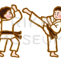Karate kick 空手の蹴りのイラスト