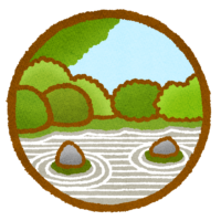 Japanese rock garden 枯山水のイラスト
