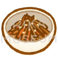 Burdock(root vegetable) and carrot cooked in soy sauce, oil, sugar きんぴらごぼうのイラスト