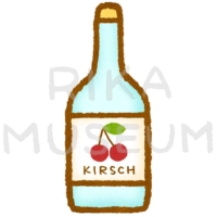 Kirschwasser さくらんぼの蒸留酒であるキルシュのイラスト