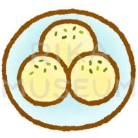 Dumplings made with potato ドイツ風じゃがいも団子のクネーデルのイラスト