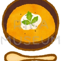 Pumpkin soup 美味しそうなかぼちゃのスープのイラスト