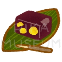 A bar of sweet red bean paste contains chestnut 栗羊羹のイラスト