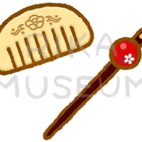 A Japanese comb and a ornamental hairpin 櫛とかんざしのイラスト