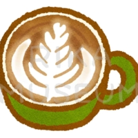 可愛いラテアートのイラスト
