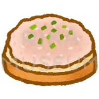 Bread with liver sausage ドイツのレバーソーセージをパンに塗ったイラスト