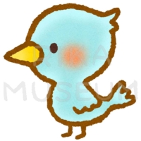 可愛くて青い小鳥のイラスト