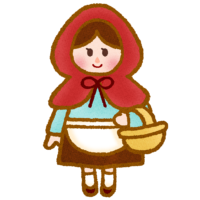 グリム童話の可愛い赤ずきんのイラスト