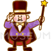 ステッキを持つマジシャンのイラスト