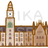 Marienplatz in Munich ドイツのマリエン広場にある新市庁舎のイラスト