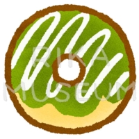 抹茶ドーナツのイラスト