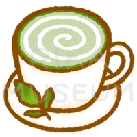 抹茶ラテのイラスト