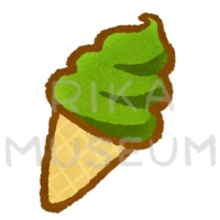 抹茶のソフトクリームのイラスト