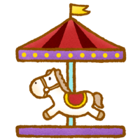 可愛いメリーゴーラウンドのイラスト