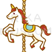 Carousel, roundabout 回転木馬のイラスト