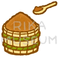 Fermented soybean paste 味噌樽に入ったお味噌のイラスト