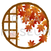 Japanese maple 円窓から見える紅葉