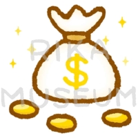 袋に入ったお金のイラスト