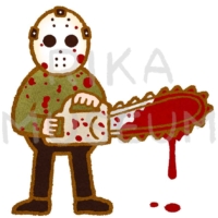 チェーンソーを持った殺人鬼のイラスト