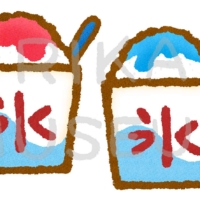 Shaved ice at a Japanese summer festival 夏祭りのかき氷のイラスト