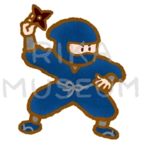 A ninja holding a Shuriken (throwing knife) 手裏剣を持つ忍者のイラスト